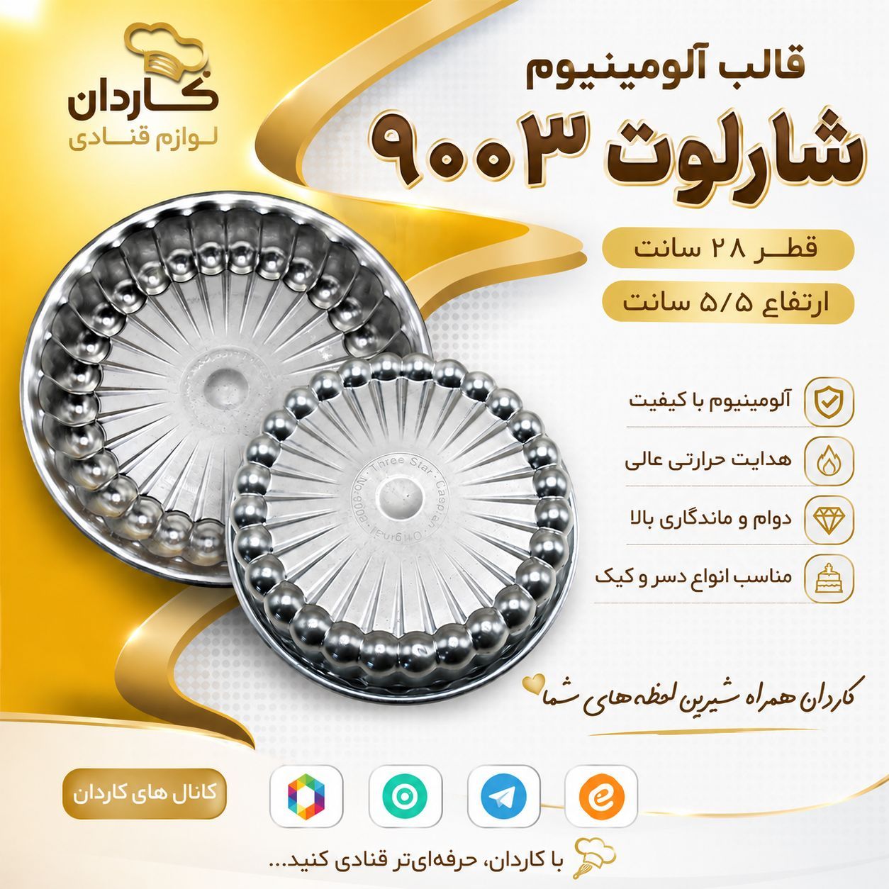 قالب آلومینیوم شارلوت ۹۰۰۳