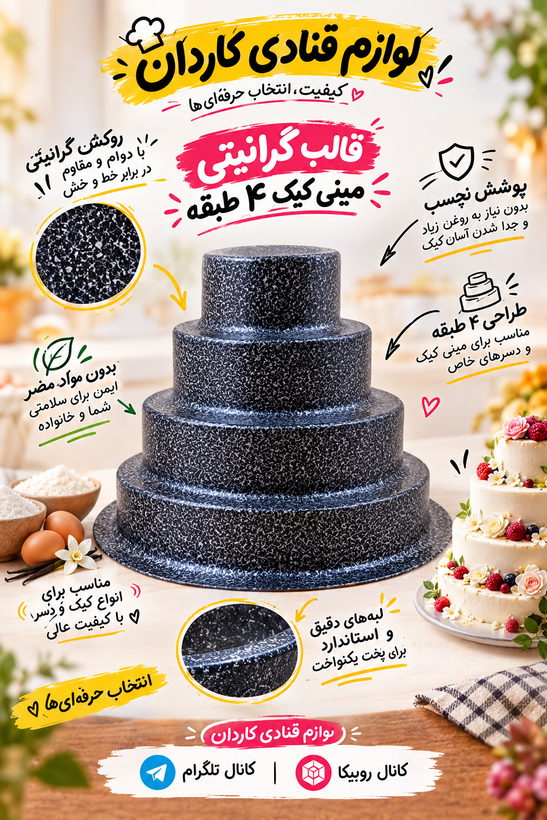قالب گرانیتی مینی کیک ۴ طبقه